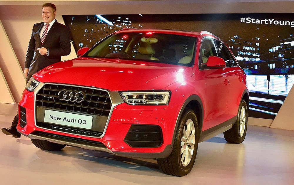 Joe King, Head, Audi India, poses at the launch of New Audi Q3 in New Delhi. The car has been priced Rs 28,99000 (ex-showroom in New Delhi and Mumbai). 