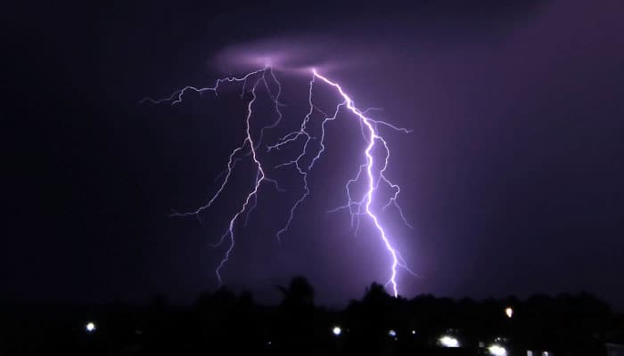 Laser beams may control path of lightning