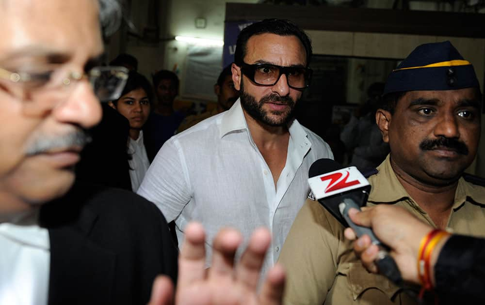 Saif Ali Khan leaves Esplanade court after the hearing of the case. -dna