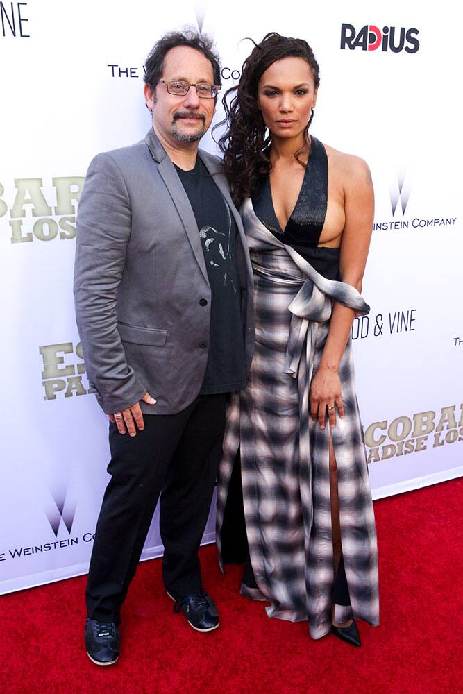 David Brenner, left, and Amber Dixon Brenner, arrive at the LA Premiere of 