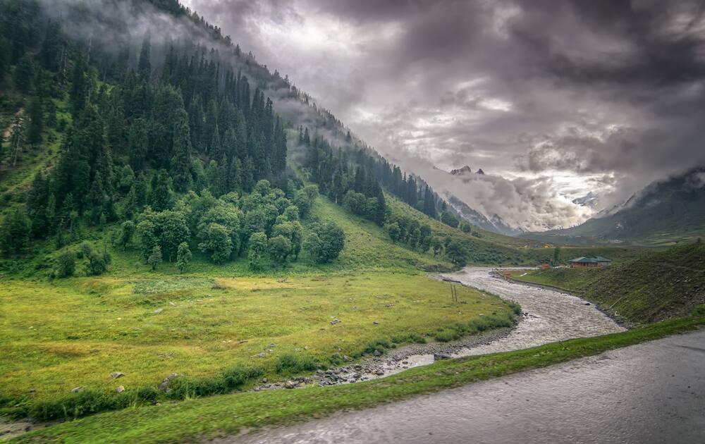 Storm clouds over mountains of ladakh, Jammu and Kashmir, India