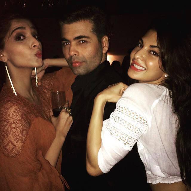 Sonam Kapoor :- #Repost @karanjohar・・・#partynight @jacquelinef143 (my sunshine) -twitter