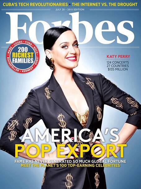 KATY PERRY :- Before accepting the offer to be on the cover of Forbes, I was told that a lot of women have… -instagram