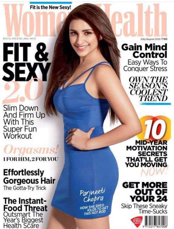 Parineeti Chopra ‏:- Healthy life, healthy body!! #FitnFab #womenshealth #newcover -twitter