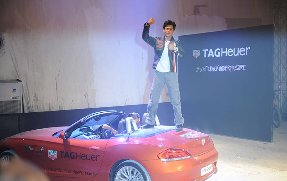 Shah Rukh Khan during Tag Heuer launches Don't Crack Under Pressure initiative in Mumbai. -dna