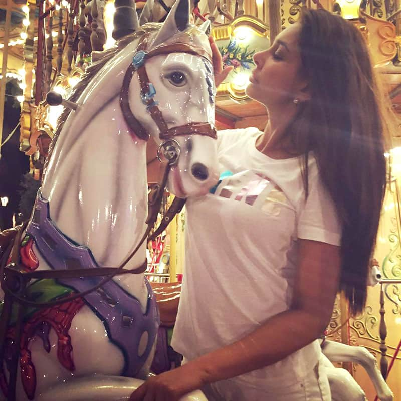 Lisa Ray ‏:- Oh yes I did... Don't worry, didn't have to bump a child off the Merry Go Round to claim my filly... #Avignon  -twitter