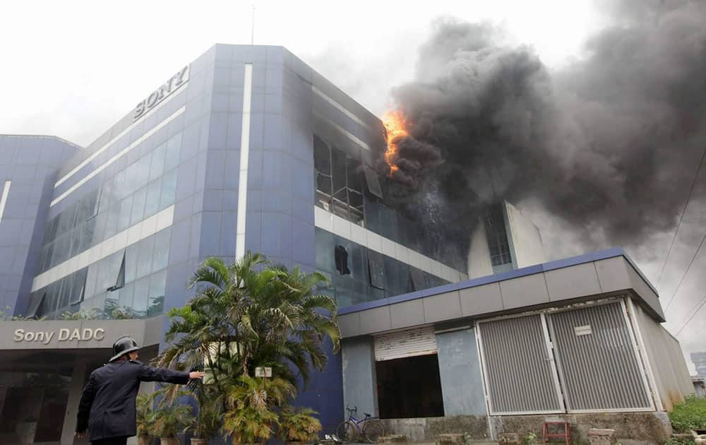 A fire broke out at Sony manufacturing plant in Navi Mumbai.