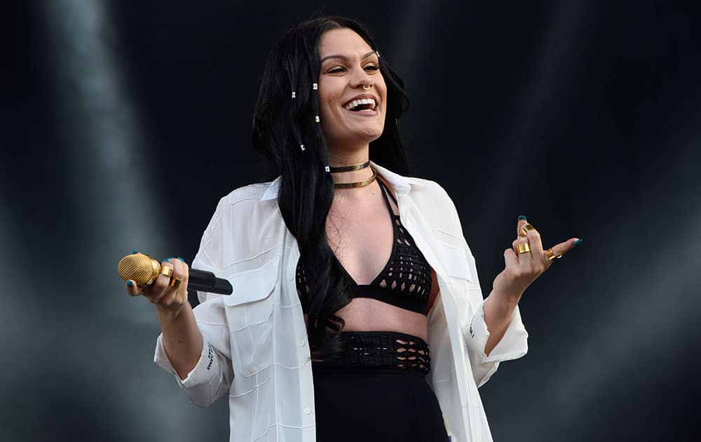 British singer Jessie J performs on the main stage at Wireless festival in Finsbury Park, London.