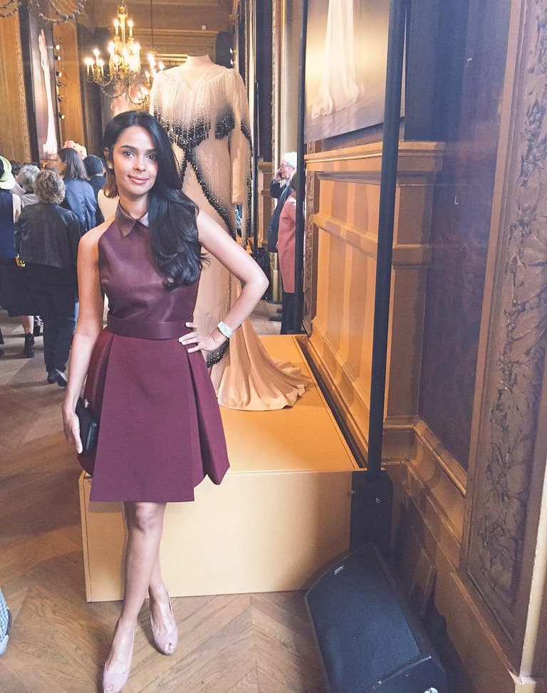 At Alexis Mabille show n cocktails for Paris Fashion week,wearing @Gucci dress @LouisVuitton shoes #parisfashionweek Twitter@mallikasherawat