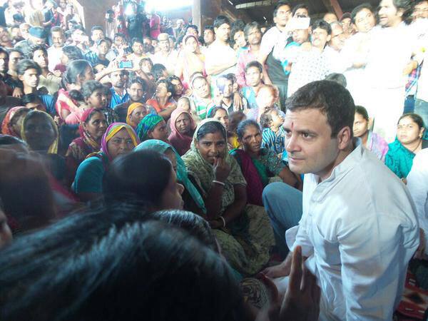 Office of RG :- Meeting street vendors in Raghubir Nagar earlier this morning. -twitter