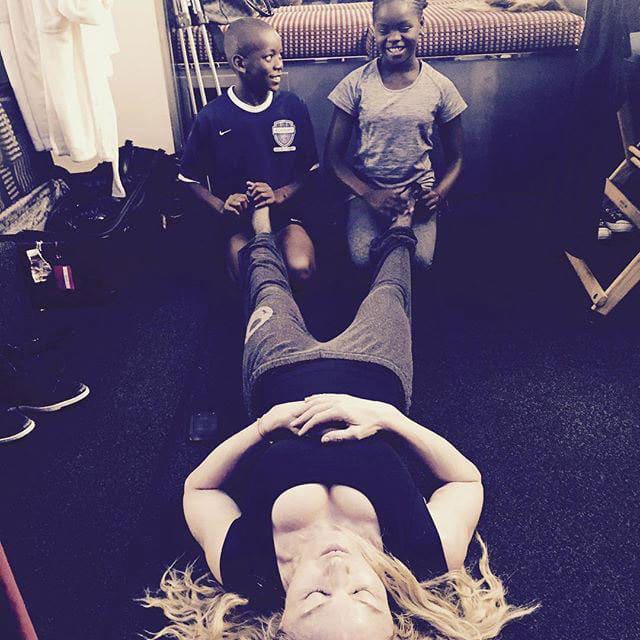 Madonna :- #motherlove..............how I'm gonna get through the day. Mercy and David give the best foot rubs!!! ❤#rebelhearts -twitter