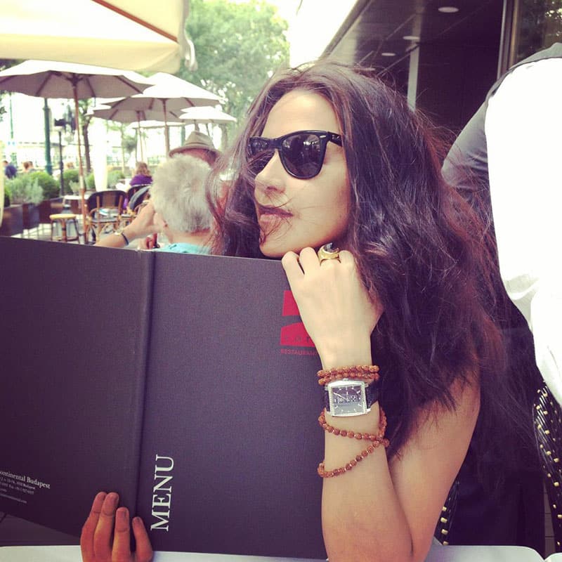 neha dhupia :- When in doubt ... Jus order some #food ... #budapest -instagram