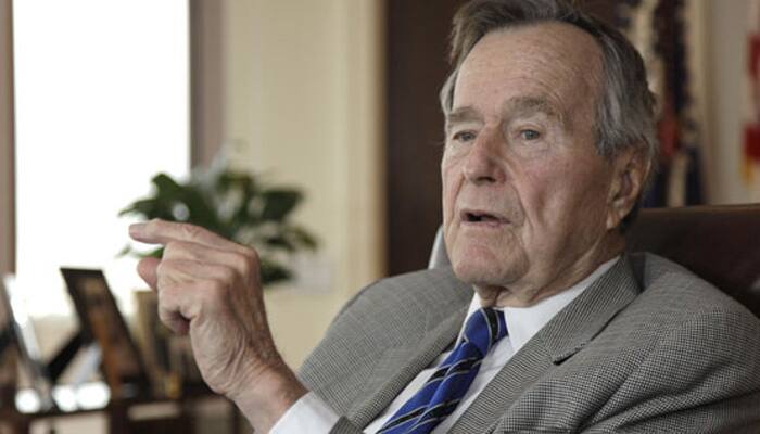 George HW Bush, 91, falls at Maine home, breaks bone in neck
