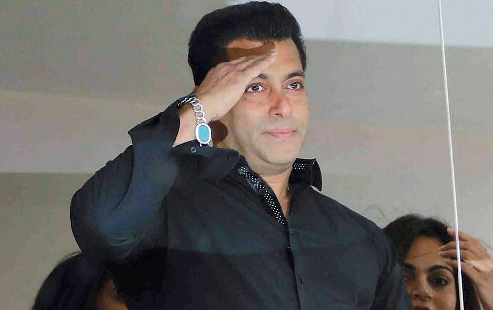 Salman Khan during Eid al-Fitr celebrations in Mumbai