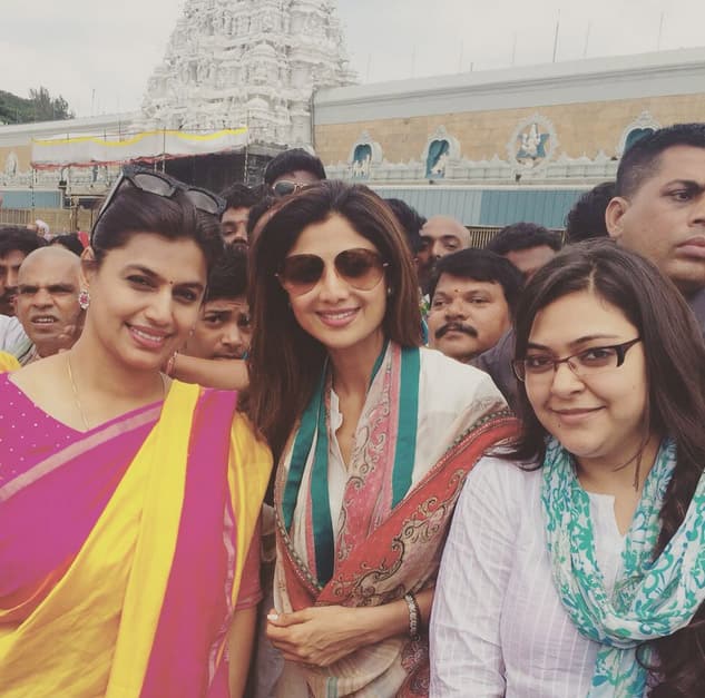 In front of the tirupati temple - Instagram@officialshilpashetty