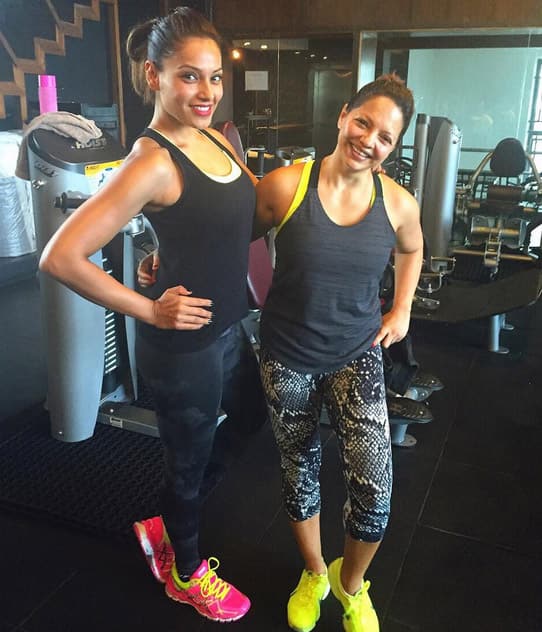 Black and Neon Day in the Gym today - Instagram@bipashabasu