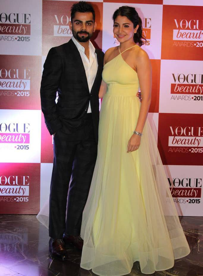 Anushka Sharma, Virat Kohli dazzle at Vogue Beauty Awards! #VogueBeautyAwards -twitter