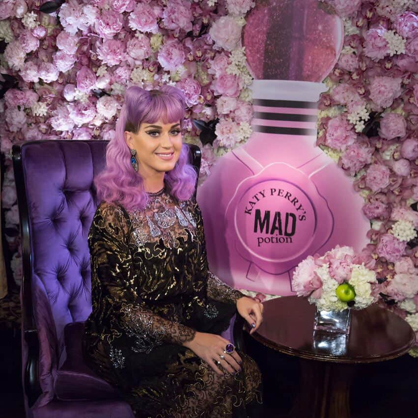 KATY PERRY:- katyperry Had a magical time launching MAD POTION at the Magic Castle yesterday! Thank you KC's for all your rad support for our Twitter store @katyperrypopup You can still purchase it from the pop up and follow it for updates on where you can find it in stores! S/O to one of my favorite lines @officiallibertine for my dress! ‏-instagram