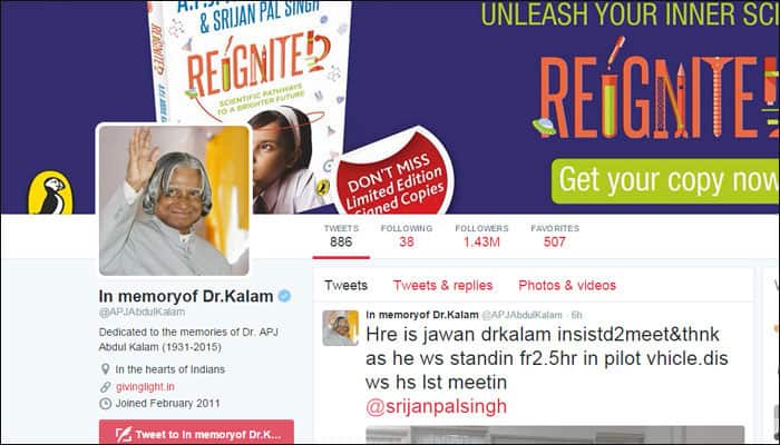 In memory of Dr Kalam: Former president&#039;s Twitter account to remain alive in new form