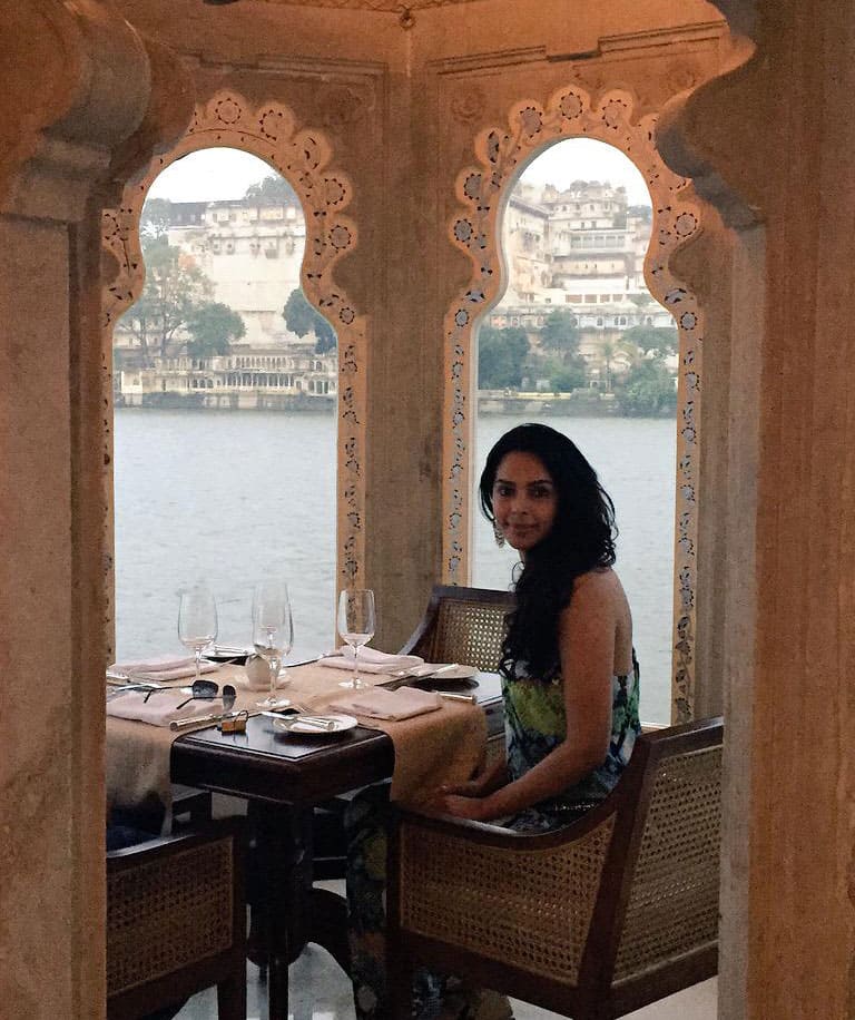 Mallika Sherawat :- Love being here:) #lakepalaceudaipur -twitter
