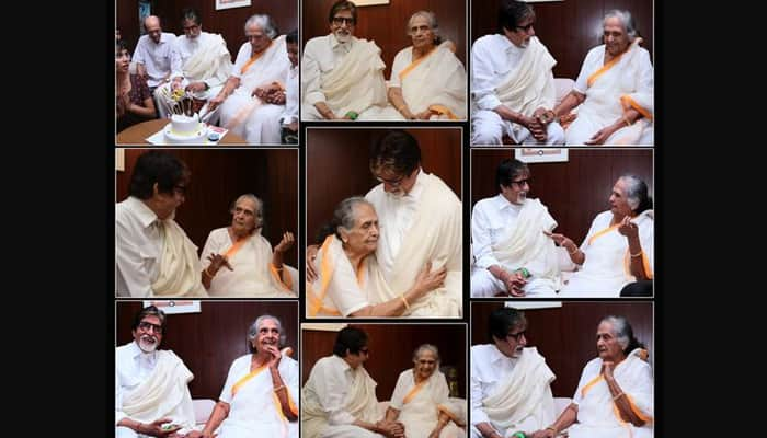 Amitabh Bachchan meets onscreen mother on her 86th birthday