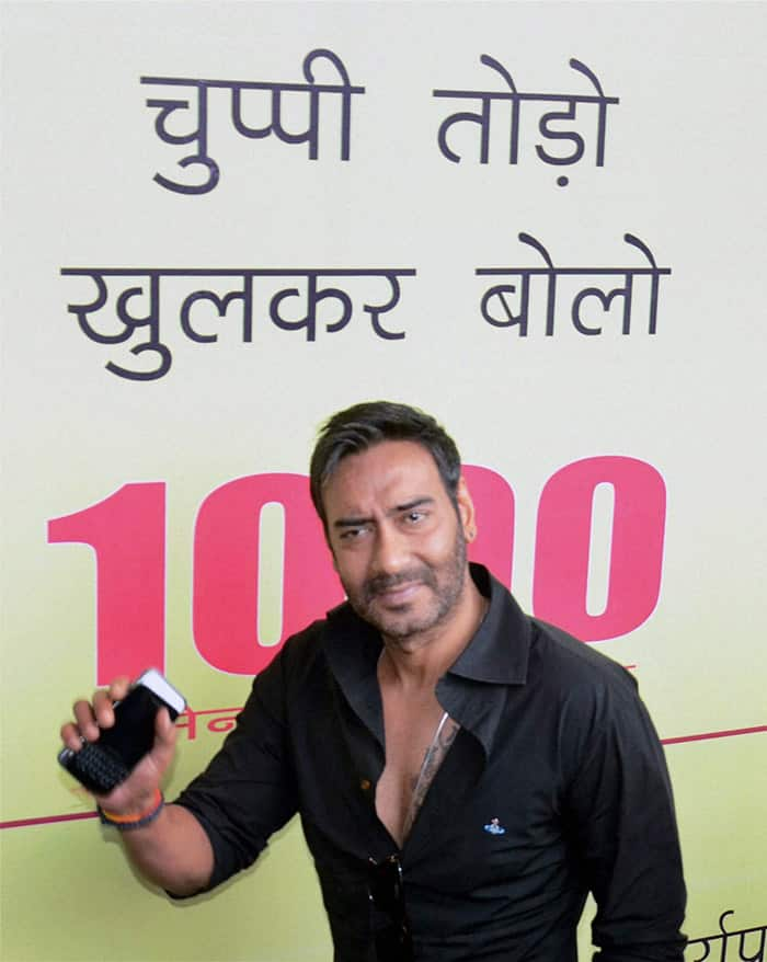 Ajay Devgan visits Women Police Helpline in Lucknow.