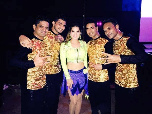 @DanielWeber99 and A few of my dancers chillin after our performance. Twitter@SunnyLeone