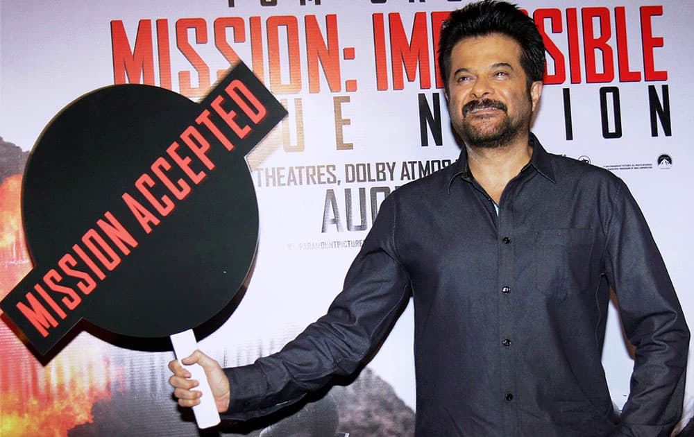 Bollywood actor Anil Kapoor during the screening of Hollywood film Mission: Impossible- Rogue Nation, in Mumbai.
