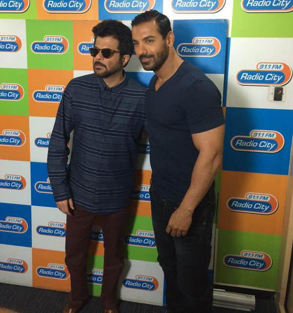  @AnilKapoor and @TheJohnAbraham promoting #WelcomeBack at OYE FM and Radio City! ;) -Twitter@ErosNow 
