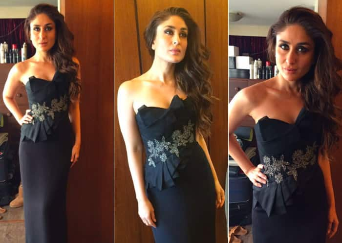 Kareena Kapoor in a black avatar for a Jaguar XJ event. Pic Courtesy: Twitter