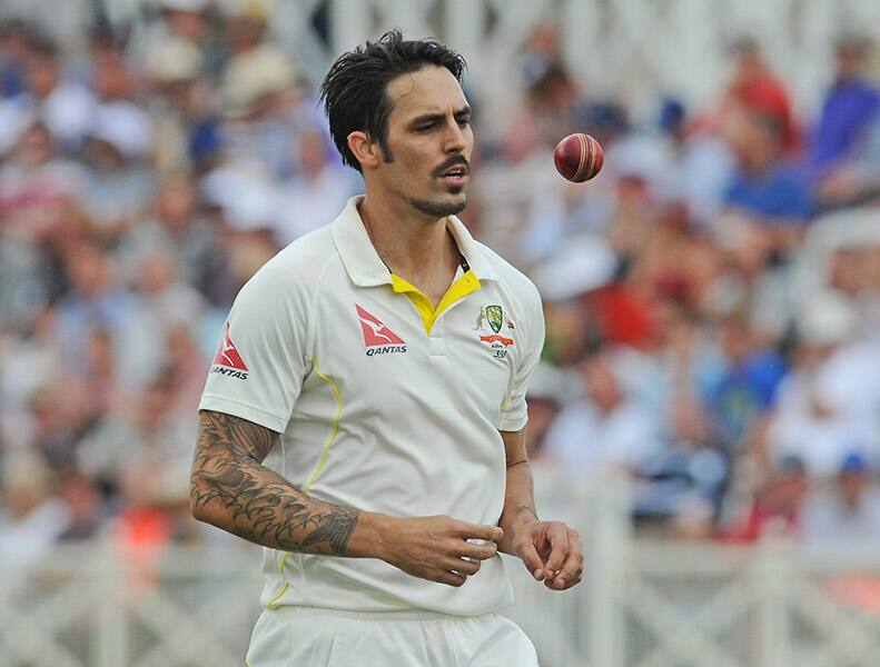 Australia’s Mitchell Johnson prepares to bowl during day one of the fourth Ashes Test cricket match, at Trent Bridge, Nottingham, England.