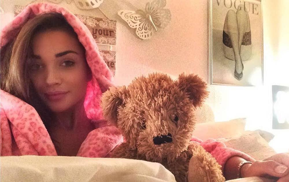 Amy Jackson :- In bed with the best cuddler on the planet Home is where the heart is -instagram