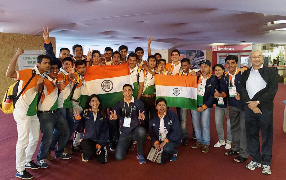 Contingent of 29 participants prepared by Ministry of Skill Development & Entrepreneurship and National Skill Development Corporation in Sao Paulo, Brazil on Sunday to partcipate in 43rd World Skills competition 2015. 