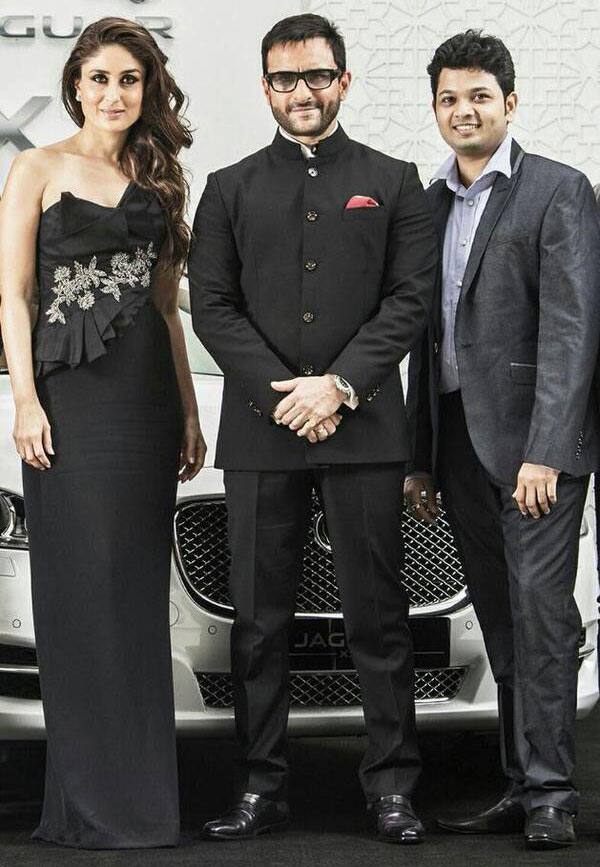 A new picture of Kareena and Saif at the launch of Jaguar -twitter@KareenaK_FC