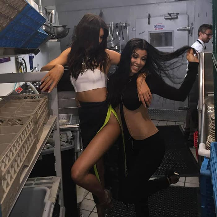 Kourtney Kardashian ‏:- Doing dishes part two with @KendallJenner -twitter