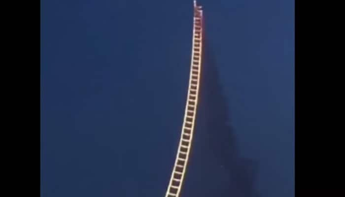 Viral video: Chinese artist builds 500 metre stairway with fireworks as ode to his grandmother 