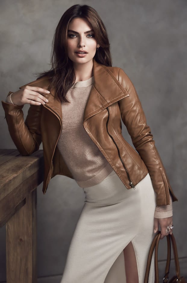 This season starts with the perfect leather jacket. Our bestseller, Bree in a new colour. Model: @luvalyssamiller. Twitter