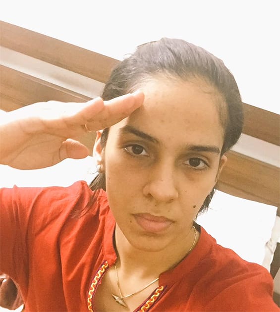 Join me in saluting the real heroes of our country - our soldiers. #SaluteSelfie Twitter@NSaina