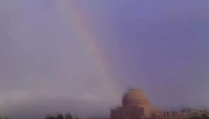 Watch: A rainbow appeared when the Indian flag was raised on August 15, 1947