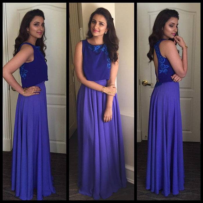 Manish Malhotra :- The very lovely and slim @ParineetiChopra in Blue -twitter