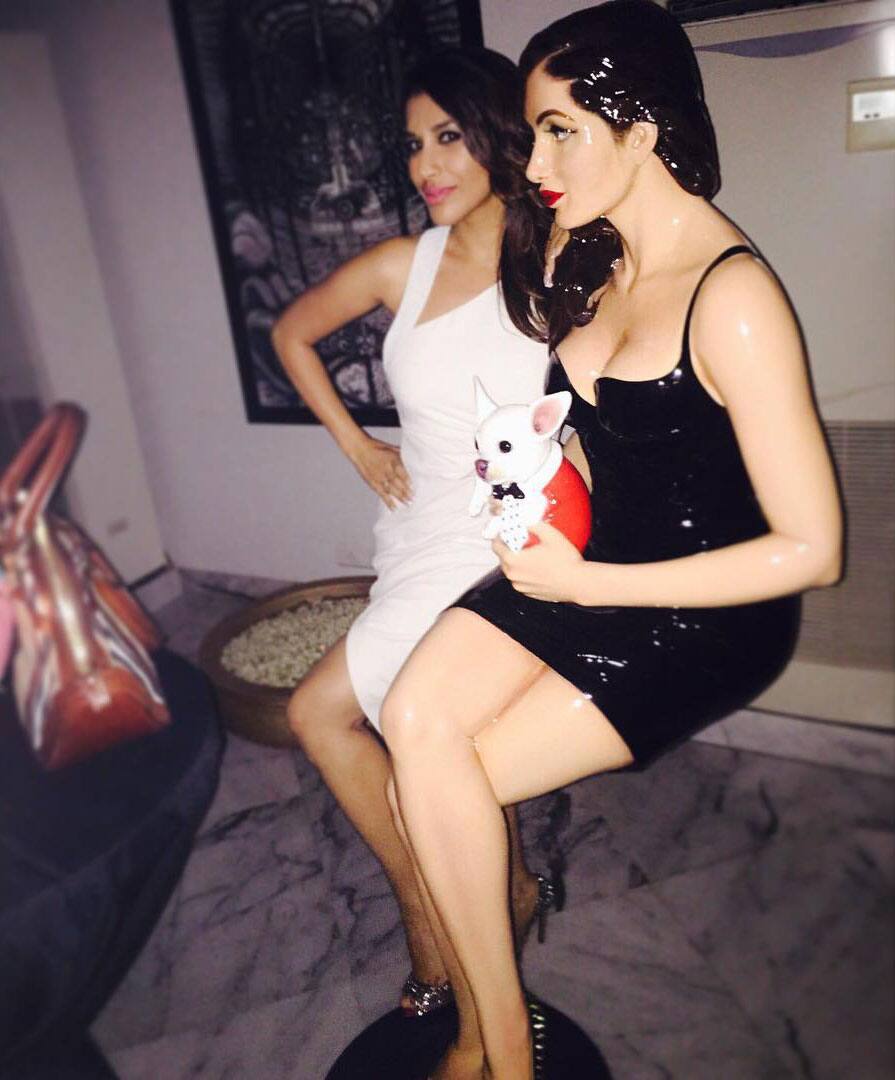 SOPHIE CHOUDRY :- Art imitating life!! Both of us even wore spiked Louboutins  #AboutLastNight #lookalikes #art… -instagram