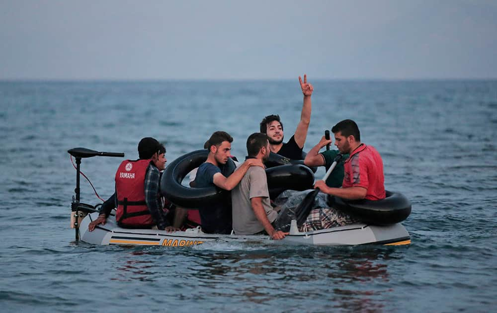 Migrants who tried to cross to the nearby Greek island of Kos, from near the coastal town of Bodrum, Turkey.