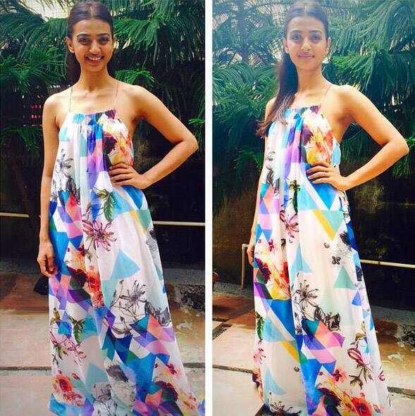 @radhika_apte in a Verandah Prive maxi promoting #ManjhiTheMountainMan earlier today Twitter@radhika_apte