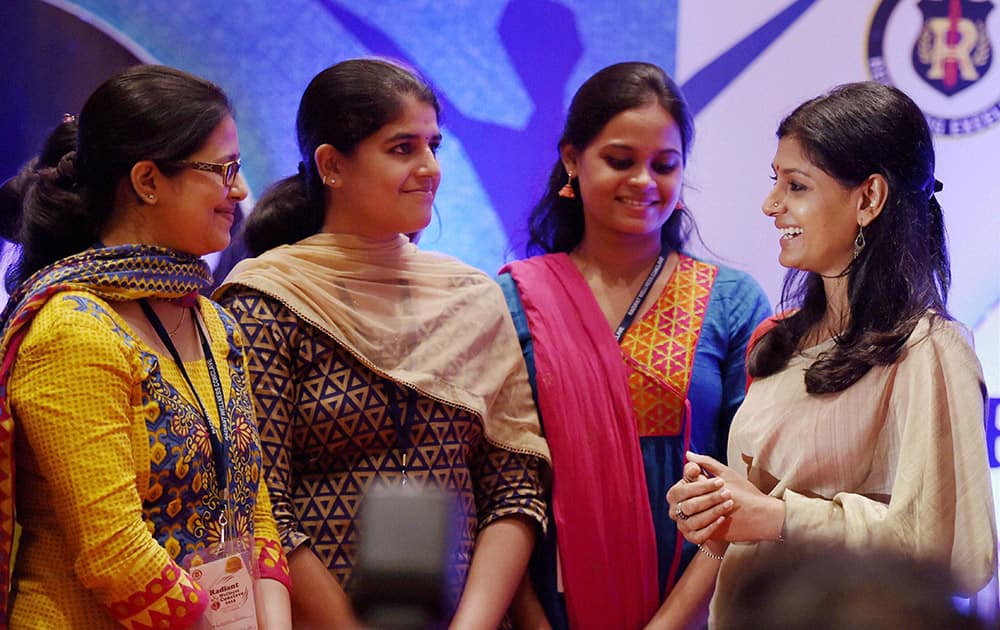 Noted actress and social activist Nandita Das sharing her thoughts on healthy lifestyle during a wellness conclave, in Chennai.