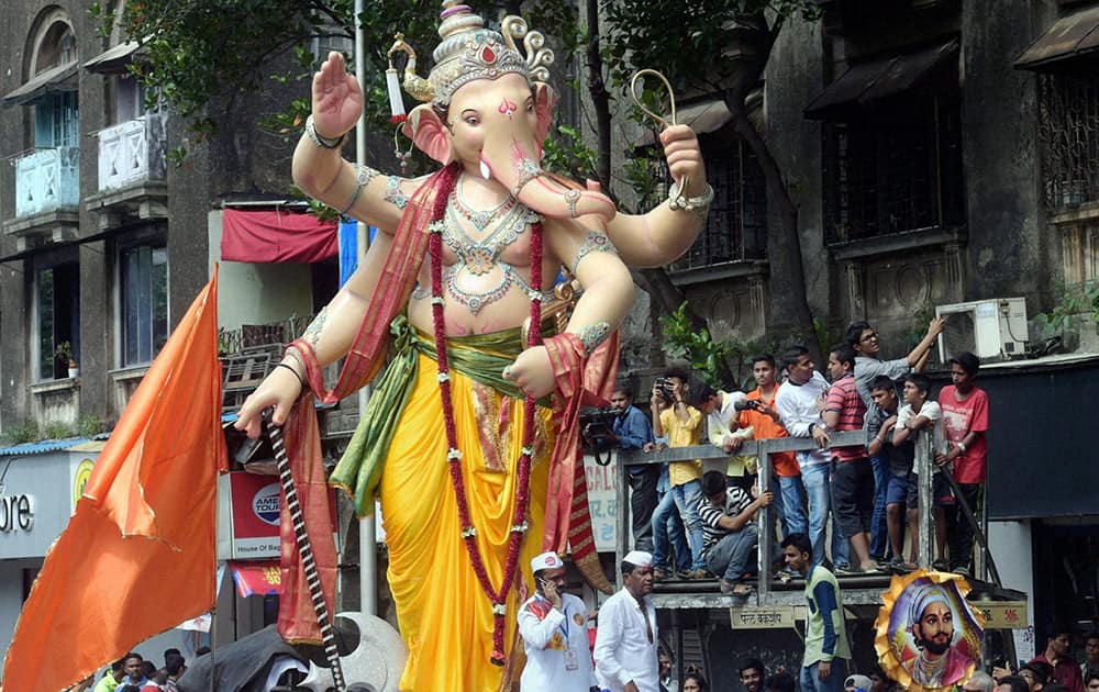 Ganesh idols are taken to the pandals ahead of Ganesh Chaturthi festival in Mumbai.