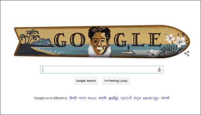 Google celebrates legendary swimmer Duke Kahanamoku&#039;s 125th birthday with a doodle!