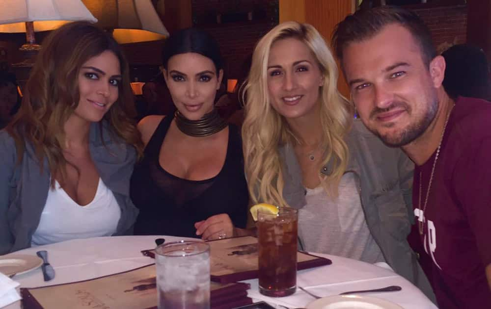 Kim Kardashian :- La Scala Lunch @richwilkersonjr @dawnchere @carladibello -twitter