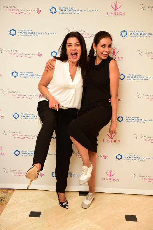 Here's Soniya and I celebrating my arrival @CdnShaareZedek even after a crazy travel trip. #WomenHelpingWomen - Twitter@Lisaraniray