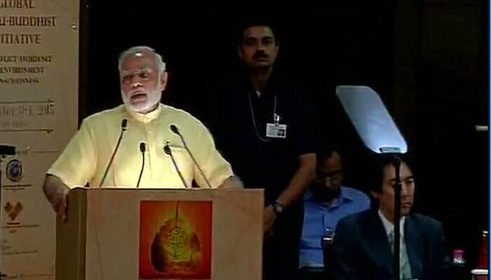 PM Narendra Modi gives &#039;Buddha mantra&#039; for peace at Global Hindu Buddhist Conclave