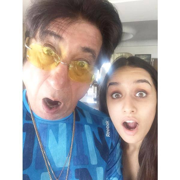 Happy birthday Baapu!!! #MySuperHero. Here's to growing younger and crazier- Twitter@ShraddhaKapoor